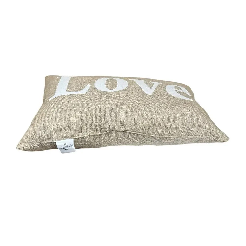 Wendy Bellisimo Home LOVE Decorative Throw Accent Pillow Linen Rustic Farmhouse